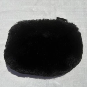 Old Navy Black Faux Fur Pouch Bag Purse Make-up  - Picture 1 of 6