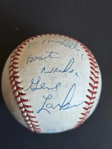 Gene Larkin Autographed Baseball Signed In Person Read Description - Picture 1 of 1