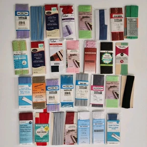 Vintage Bias Tape Seam Binding Hem Tape Bundle Lot of 30 Wrights Trimtex Belding - Imagen 1 de 9
