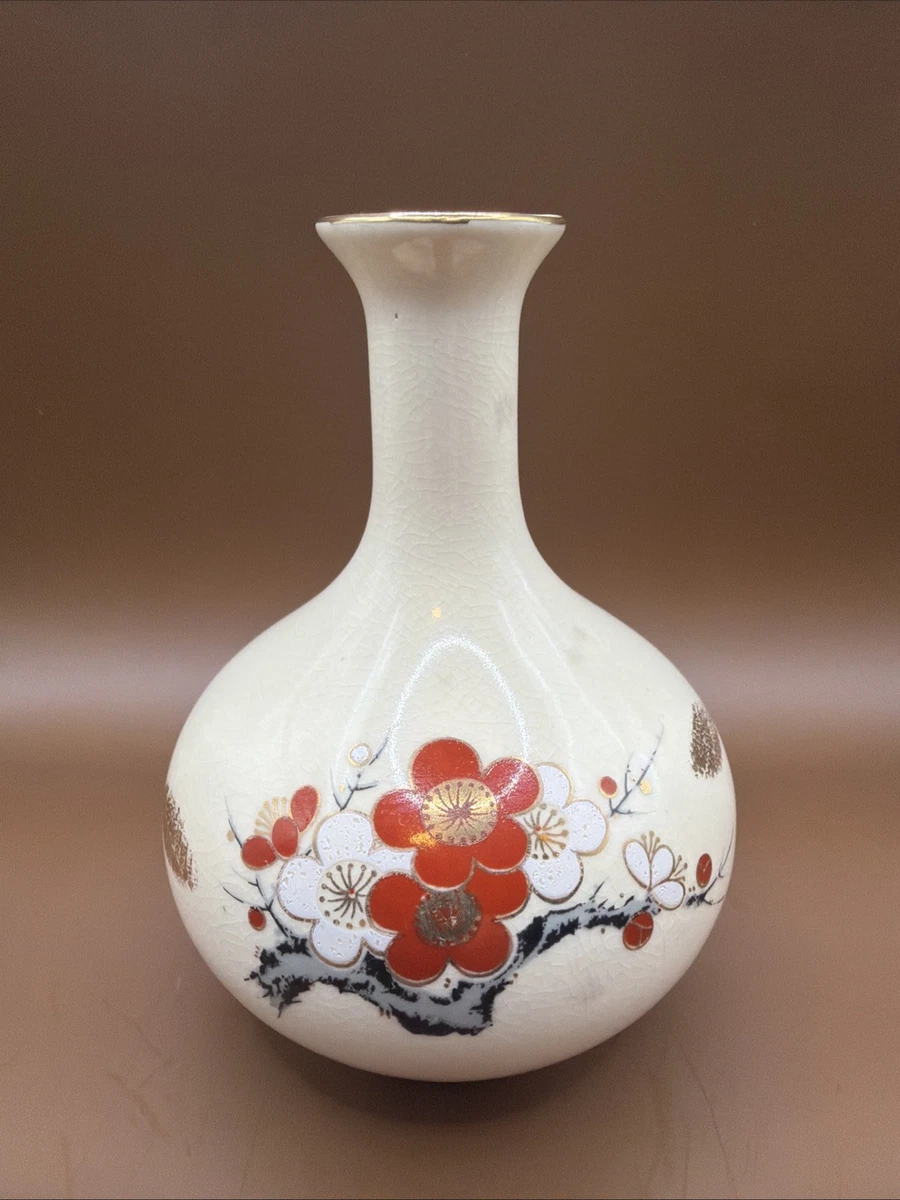陶瓷红色复古原版古董日本花瓶| eBay