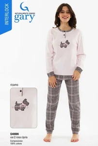 Pigiama lungo da ragazza in caldo cotone Gary Q40006 - Imagen 1 de 2