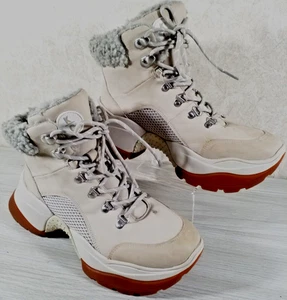 WOMENS sneakers Kenneth Cole Maddox 2.0 High-Top Tan Size 8 Boots - Foto 1 di 8