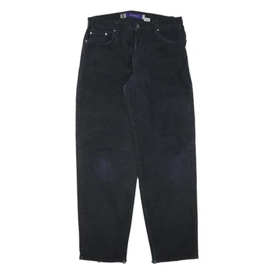 LEVI'S Mens Black Relaxed Baggy Denim Raw W35 L35 Zip Closure Casual Jeans - Image 1 of 4