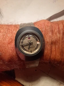 Vintage Rado Diastar 1 Tungsten & Stainless Automatic Mens Date Watch 17J 1970s - Picture 1 of 5
