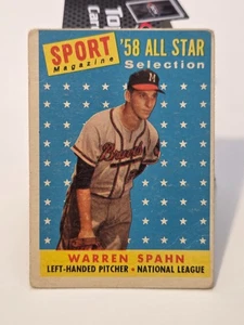 1958 Topps #494 Warren Spahn All Star Braves - Bild 1 von 3