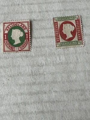 Juego de 2 Heligoland Queen Victoria, 1875, MH Foto 1 de 4