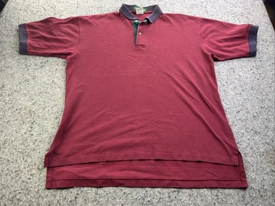 Outer Banks Golf Polo Shirt Mens Large Vintage 90's Colorblock Burgundy Arbella - Image 1 of 4