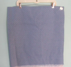 PINK & WHITE HEARTS COUNTRY BLUE COTTON FABRIC 1 YD - Picture 1 of 1
