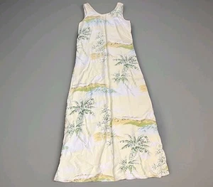 Tommy Bahama Maxi Dress Women’s Size XS Beige Tropical Floral Silk Sleeveless - Picture 1 of 11