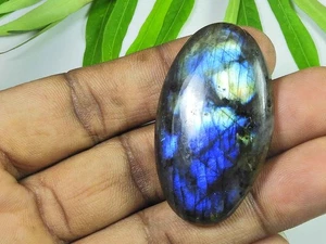 26X46X5MM Multi Fire Labradorite Oval Cabochon Loose Natural Gemstone 79Cts. W18 - Picture 1 of 9
