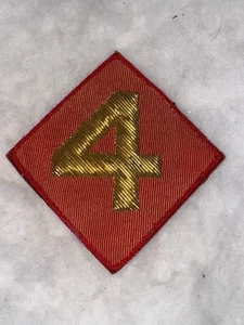 4th Marine Division Patch–Gold Embroidered Bullion-Made WWII Shoulder Insignia - Picture 1 of 2