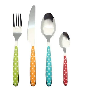 24PCS Flatware Set - Stainless Steel Silverware/Cutlery with Color Handles - ... - Picture 1 of 9