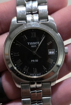 RARO RELOJ TISSOT 1853 PR50 J376/476 PARA HOMBRE ESFERA NEGRA NÚMEROS ROMANOS - SIN PROBAR Foto 1 de 4