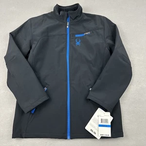 Spyder Jacket Boys XL Stratos Blue Softshell Full Zip Waterproof Windproof Youth - Picture 1 of 9