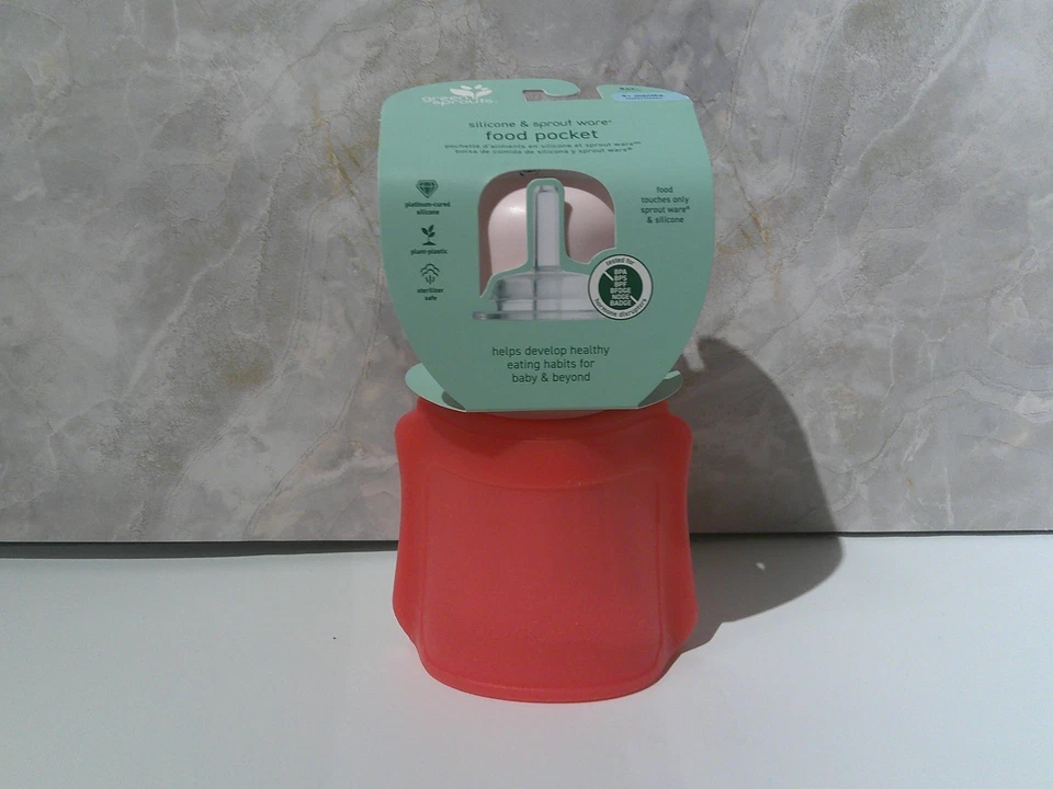 Bolsillo para alimentos Green Sprouts rosa oscuro de silicona y brotes 5 oz/9+ meses Foto 1 de 4