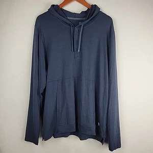LL Bean Encompass Merino Wool Hoodie Shirt Herren XL blau Outdoor Wandern Trekker - Bild 1 von 10