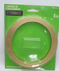 Indirizzo galleggiante o a filo Everbilt 6" numero 0 finitura ottone spazzolato NUOVO E BELLISSIMO - Foto 1 di 5