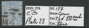 QV SG157 2 1/2d PLATE 23'CB' sheet/postmark collection Cat£32 ea. (379) - Picture 1 of 1