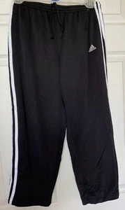ADIDAS LINED JOGGING / SPORTS CAPRIS BLACK WITH WHITE STRIPES SZ S - Picture 1 of 4