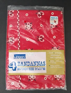 Vintage Fast Color Montgomery Ward Red Bandanas Lot/3 New Old Stock 100% Cotton - Bild 1 von 5