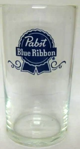 PABST BLUE RIBBON BEER 4", 8oz Beer GLASS with WINNER'S RIBBON, Pabst, WISCONSIN - Picture 1 of 2