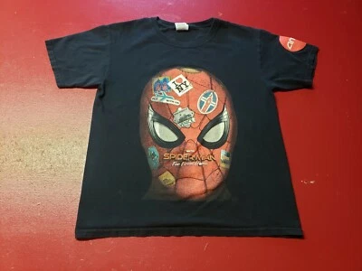 Spiderman Far From Home AMC Promo T-Shirt Blk L Boys Fruit of the Loom Cotton - Image 1 of 4
