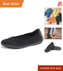 Women's Rubber Lightweight Ballet Flats Machine Washable All Day Comfort - Picture 1 of 10