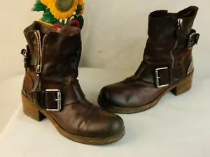 Vic Matie Women's Brown Leather Boots Size 37 uk 4 - Picture 1 of 18