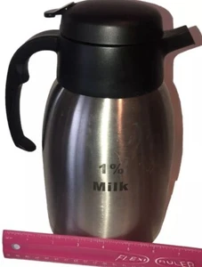 Service Ideas Server Carafe Stainless Steel 1% Milk Home Or Restaurant 2 Liter - Picture 1 of 7