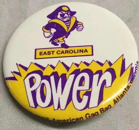 East Carolina Pawer Vintage Pin Button Athletic Supporters 1987 American Gag Bag Cover