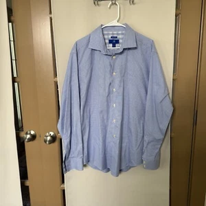 Egara Men’s XL Blue White Long Sleeve Button Up Dress Shirt - Picture 1 of 6