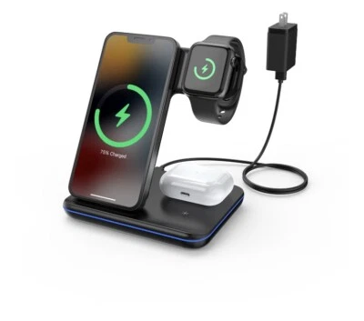 Minthouz Charging Dock Stand 15W 3 in 1 Fast Charging Station For Apple Devices Foto 1 de 4