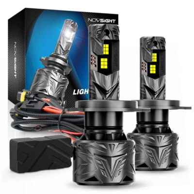 NOVSIGHT H4 HB2 9003 LED Headlight Bulbs High Low 6500K 50000LM 240W Super Power - Image 1 of 4