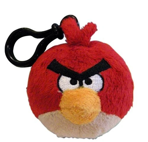 Angry Birds Plush Backpack Clip - Red Bird, New, Commonwealth Toy & Novelty Co. - Image 1 of 2