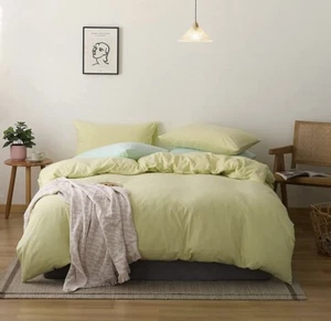 Ultra weicher King Jersey Strick Baumwolle Bettbezug mit 2 Kissen Shams (grün) King - Bild 1 von 7