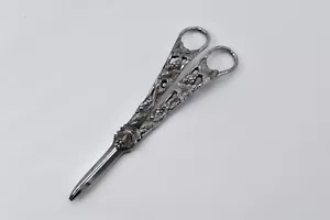 Antique Grape Shears Scissors Silver Plated Grape Vines - Picture 1 of 10