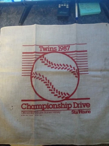 Vintage Star Tribune 1987 Minnesota Twins Homer Hanky Towel Bandana Cover
