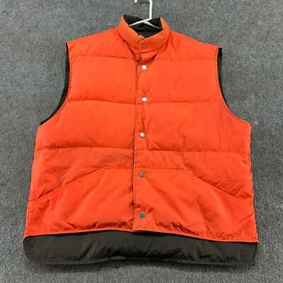 Chaleco de Colección JC Penney Para Hombres XL Marrón Naranja Reversible Abombado Caza Años 90 Foto 1 de 4