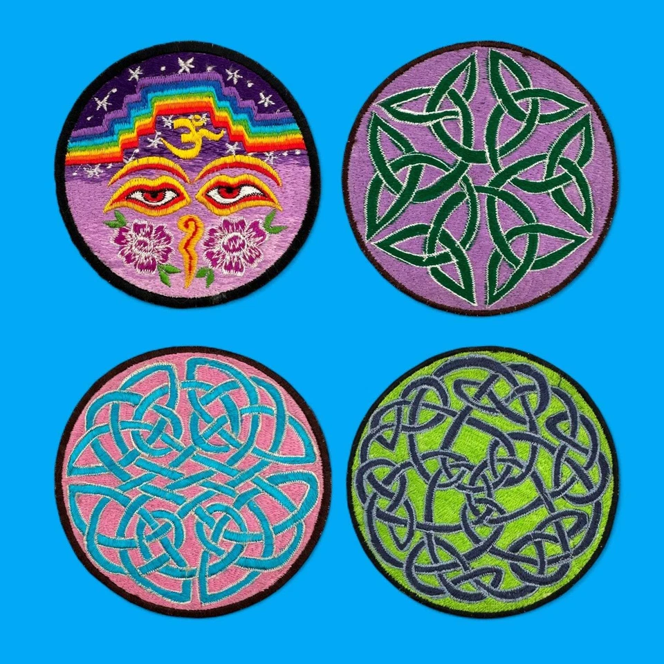 Embroidered Patch - Mystic Eyes or Celtic Knot - Color Variation] - Sew-On - Image 1 of 4