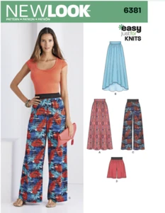 New Look Patrón 6381 Mujer 8-20 Falda Pantalones Cintura Elástica Tirar FÁCIL - Imagen 1 de 2