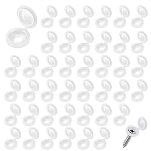 Weiße Kunststoff Klappbar Klappbar Schraubabdeckung Kappen 6g - 8g 40er Pack - BB39 - Bild 1 von 2