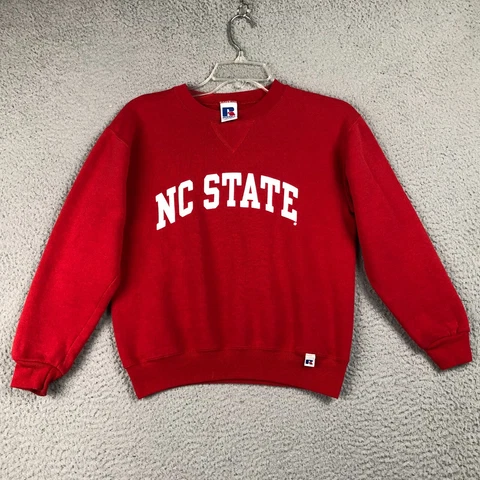 NC State Pullover Sweatshirt Spell Out Graphic Logo Youth Small Kids S Vintage Cover