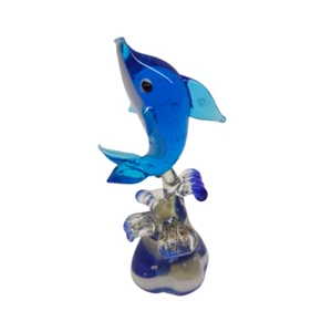 VINTAGE ART GLASS CRYSTAL DOLPHIN FIGURINE VERY GOOD CONDITION - Picture 1 of 3