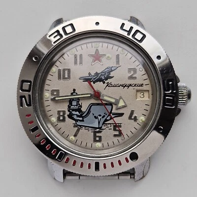 复古 Vostok 2414A 两栖动物苏联手腕手表人俄罗斯 komandirskie 船 — 第 1/4 张图片