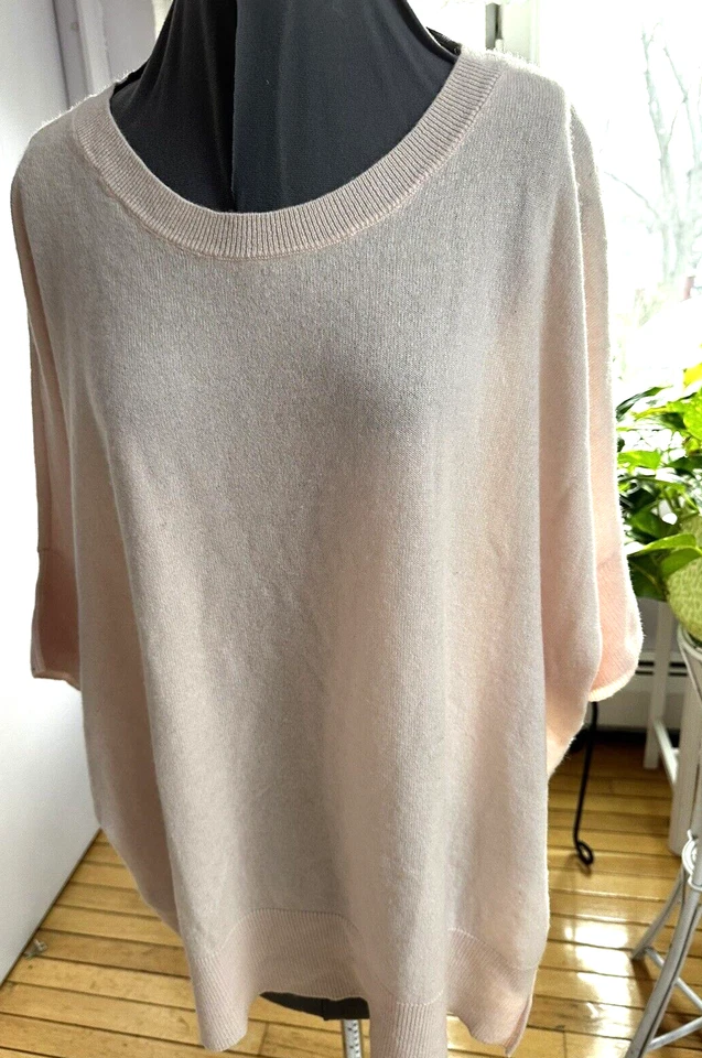 Top Pullover Isaac Mizrahi Mujer Rosa Cachemira Manga Corta Talla M Foto 1 de 4