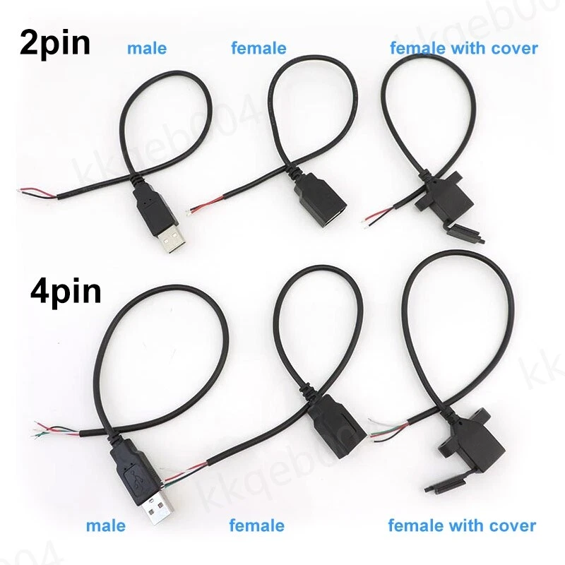 Connector charging 5v USB A type male female 2/4Pin DIY Extension wire Cable - Image 1 of 4