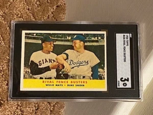 1958 Topps Willie Mays Duke Snider SGC 3 #436 Centered Card PRESENTS WELL - Picture 1 of 2