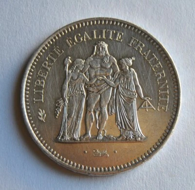 法国。 50 FRANCS 1977 年。 大号银色 — 第 1/2 张图片