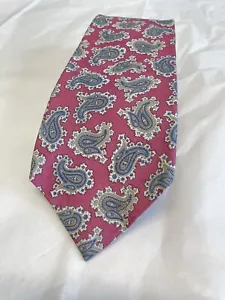 Vintage Rivetz of Boston 100% Silk Pointed Necktie Maroon Paisley Blue White - Picture 1 of 9