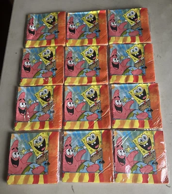 LOT OF 12 PACKAGES SPONGEBOB BUDDIES LUNCHEON NAPKINS, 16 Napkins per Pack - Image 1 of 3